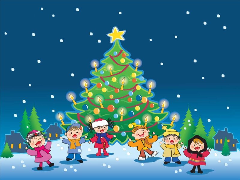 Children Around Christmas Tree