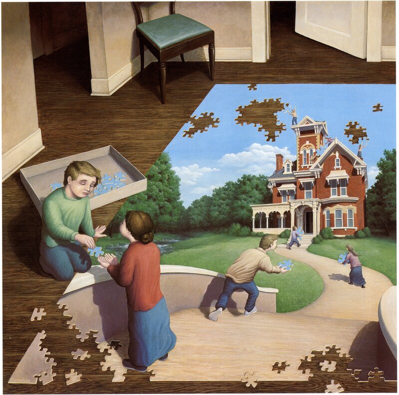 Children Assembling Puzzle
