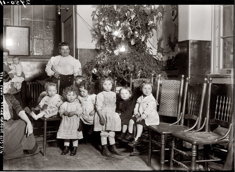 Children at a Christmas tree