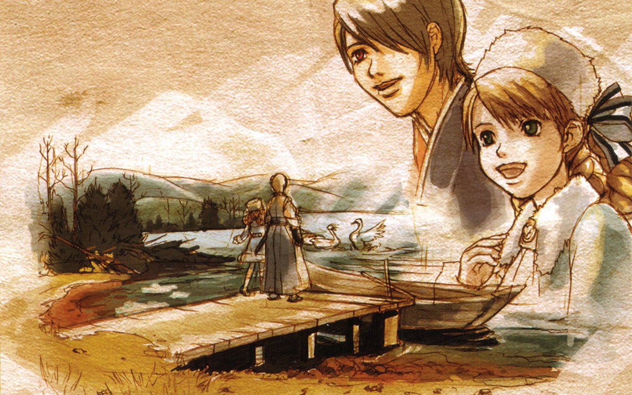 children at a lakeside dock