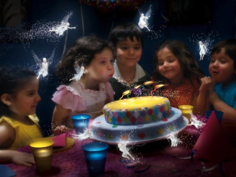 Children at Birthday Party — Purple