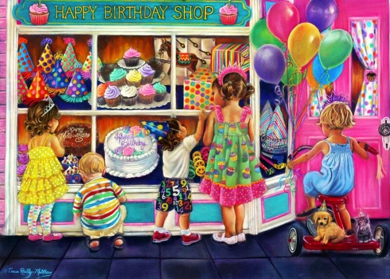 Children at Birthday Shop
