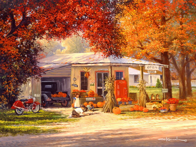 Children at Farm Stand