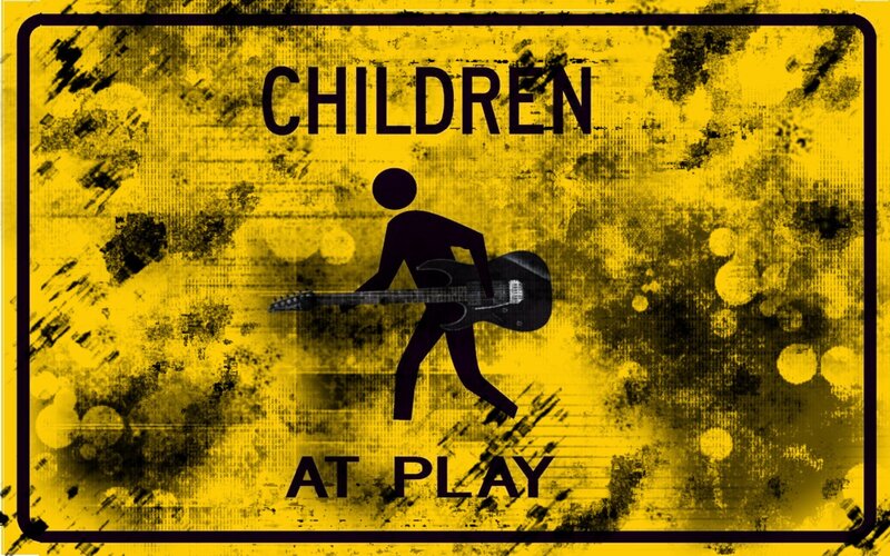 Children at Play with Guitar