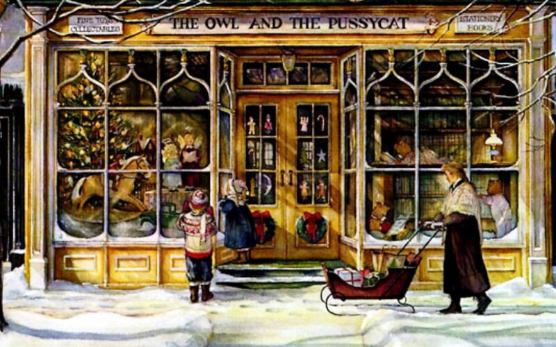 Children at Shop Window — Yellow