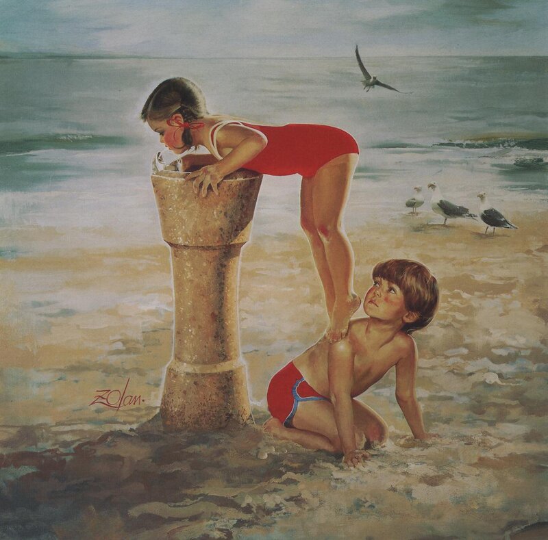 Children at the beach