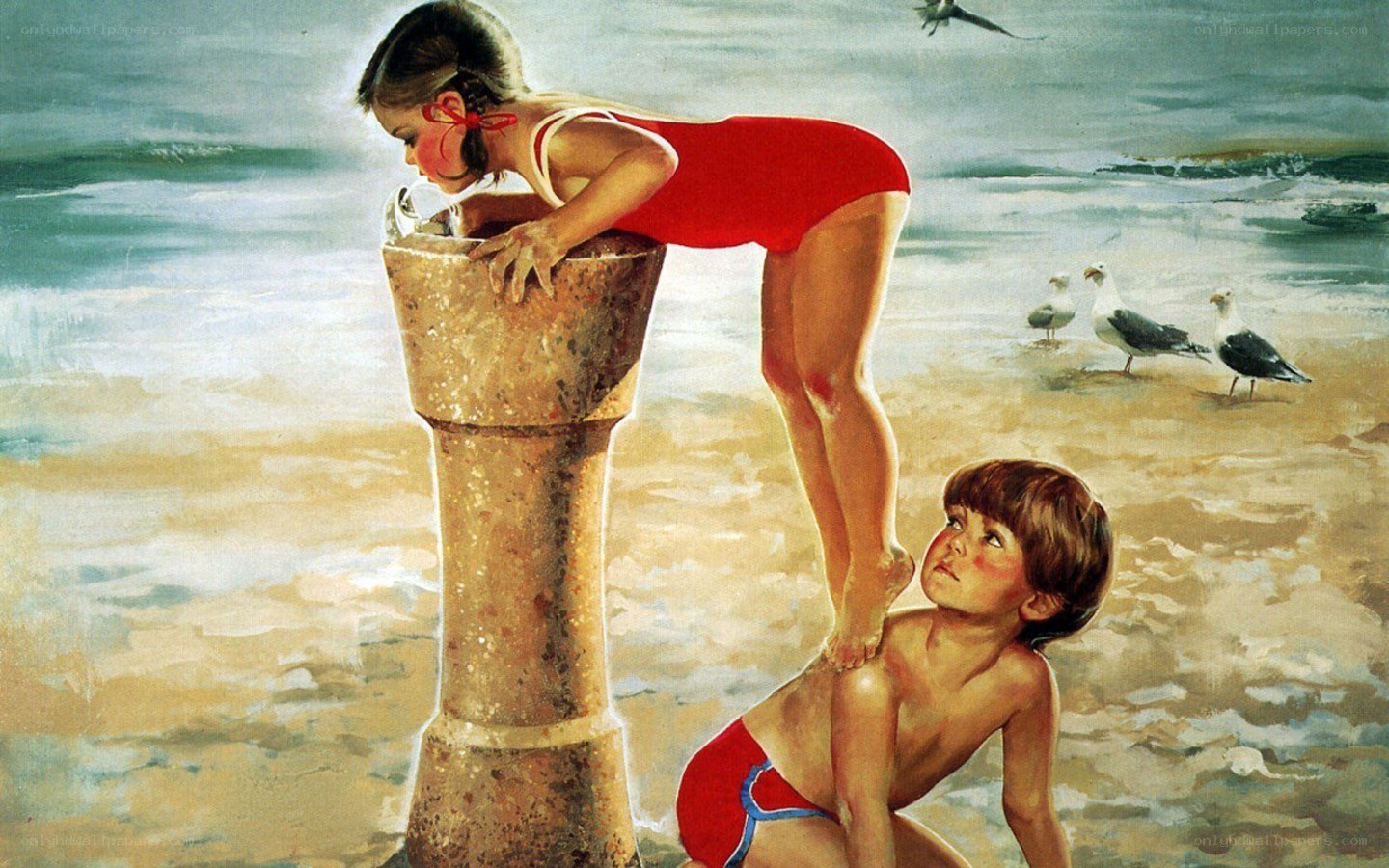 Children at the beach