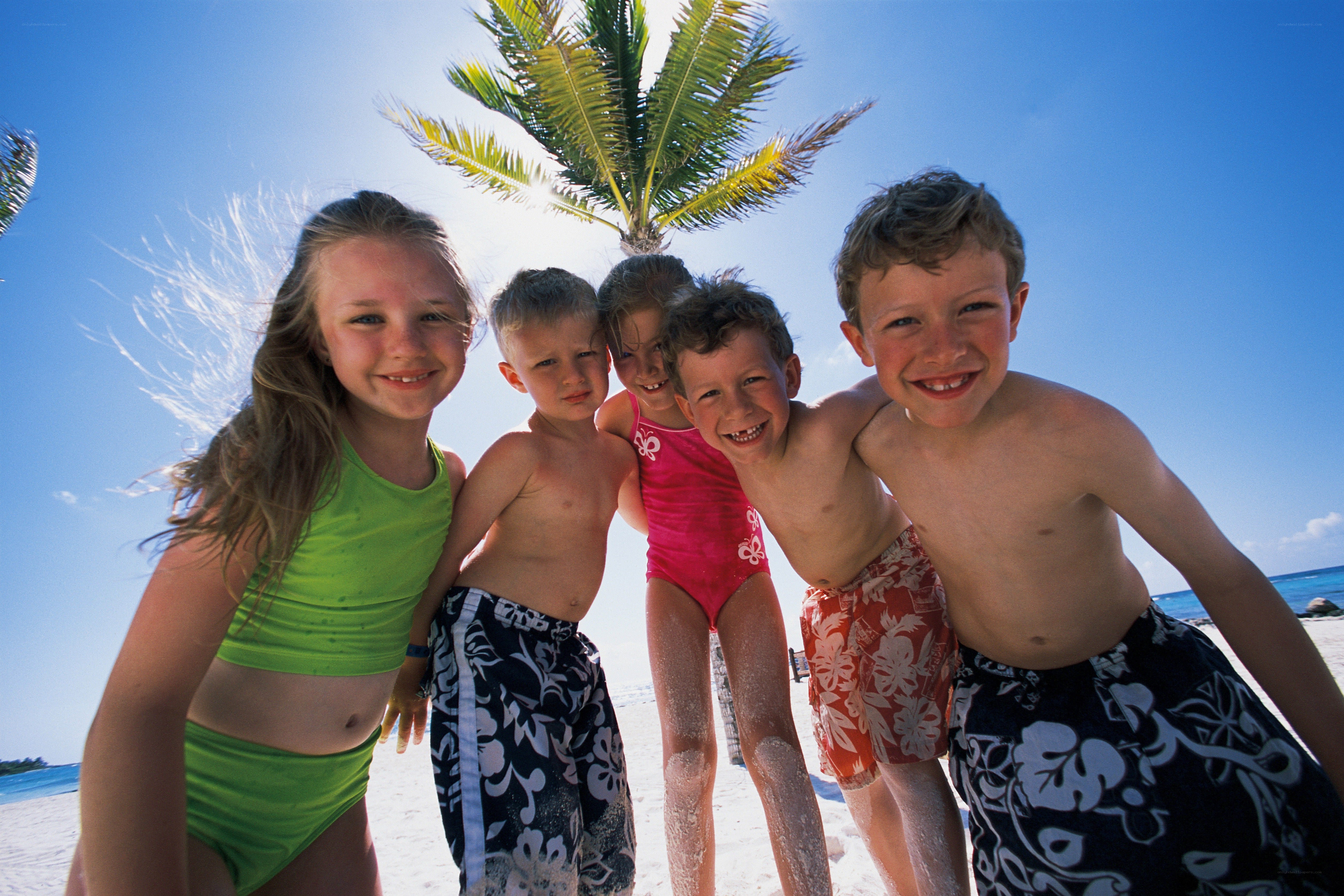 children at the beach