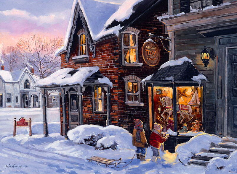 Children at Toy Shop — White