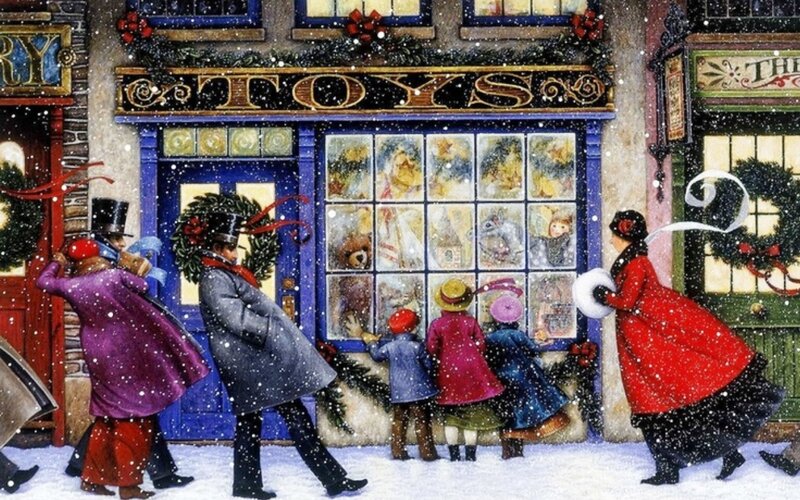 Children at Toy Shop Window