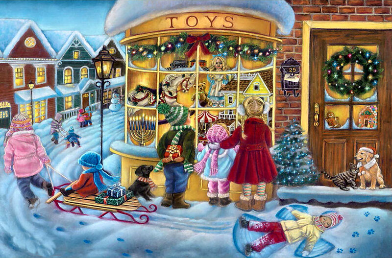 Children at Toy Store — Blue