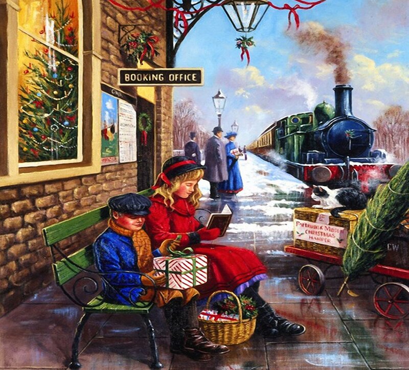Children at Train Station