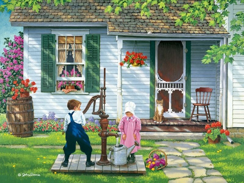 Children at Water Pump