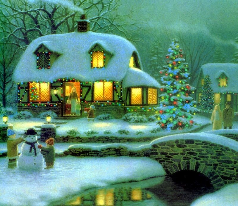 Children Building Snowman — Green