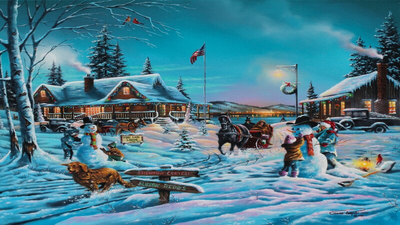 Children Building Snowmen