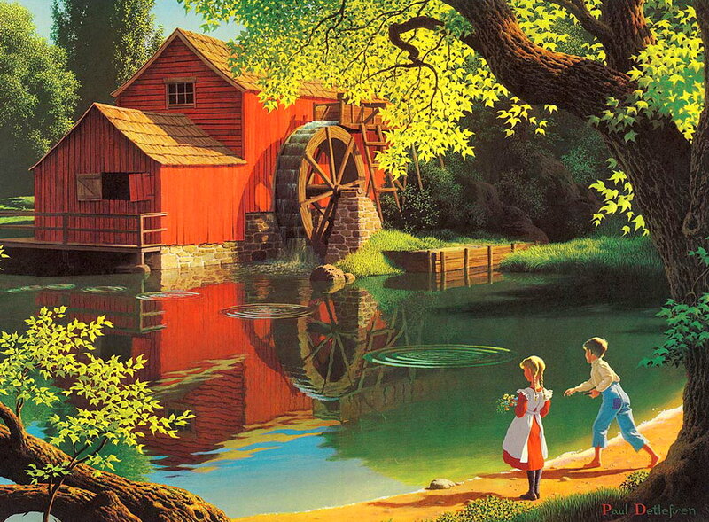 Children by a Mill