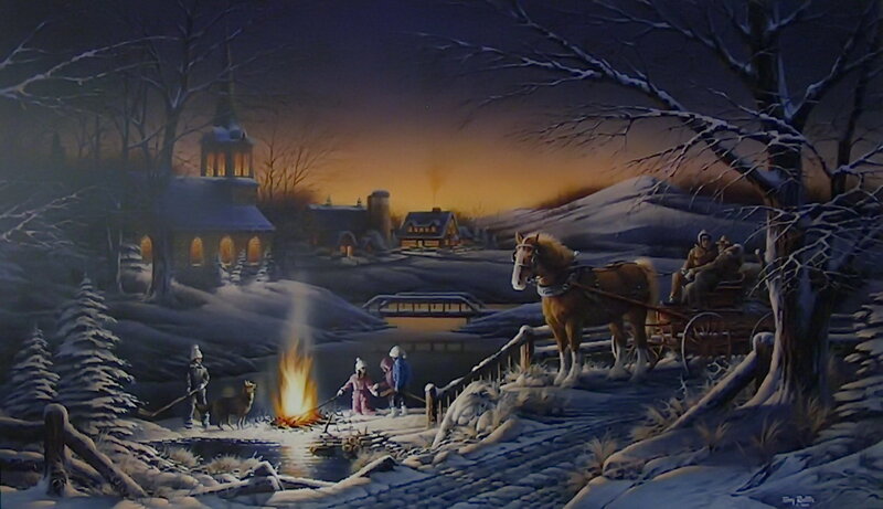 Children by Campfire — Blue