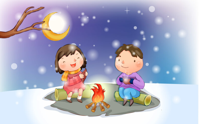 Children by Campfire