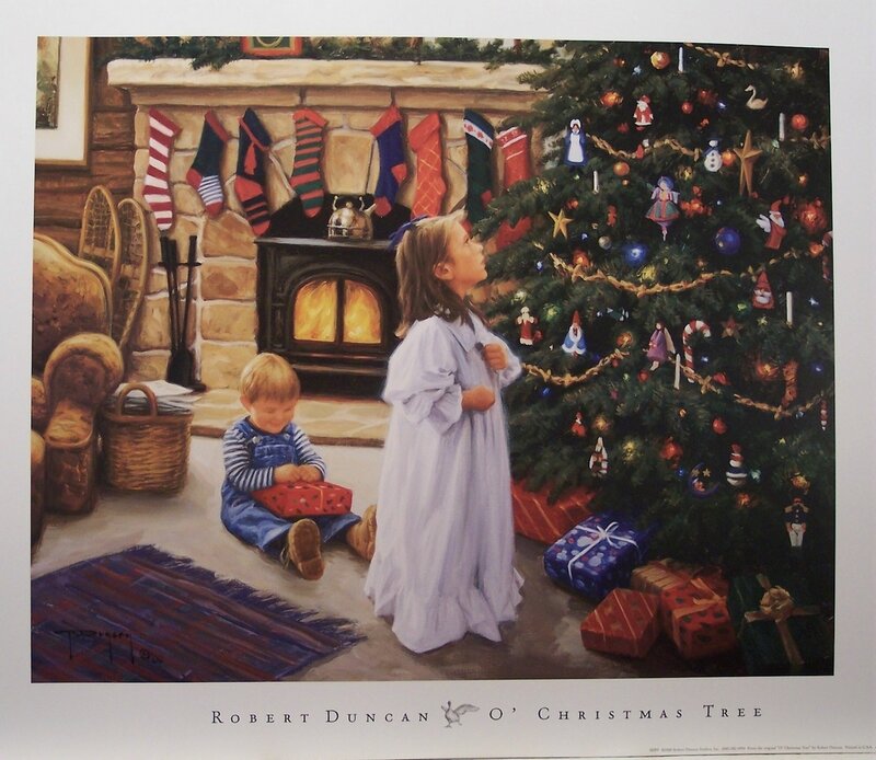 Children by Christmas Tree