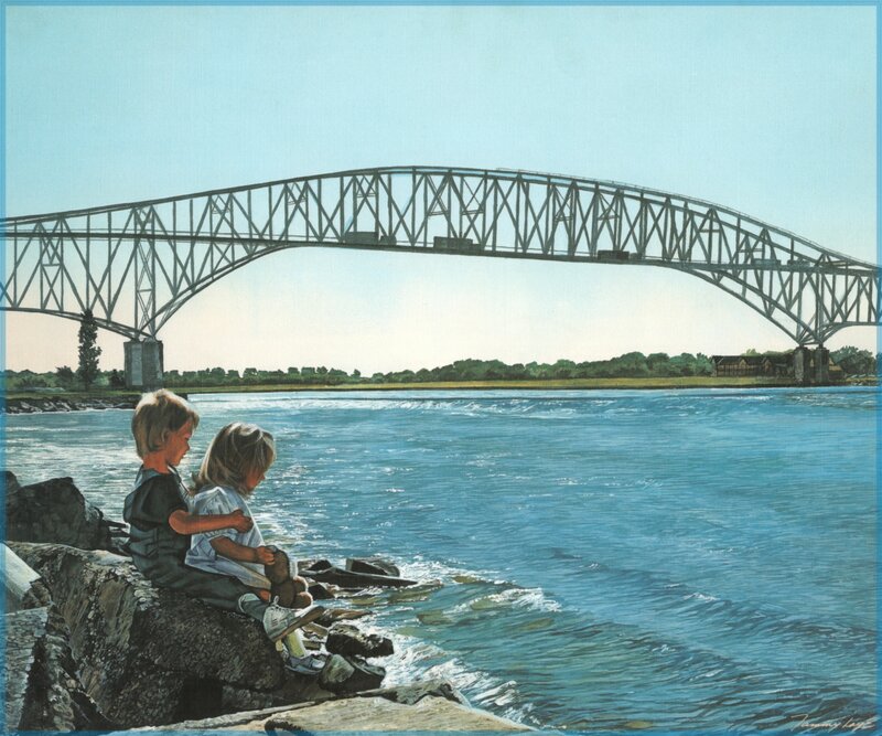 Children by the bridge