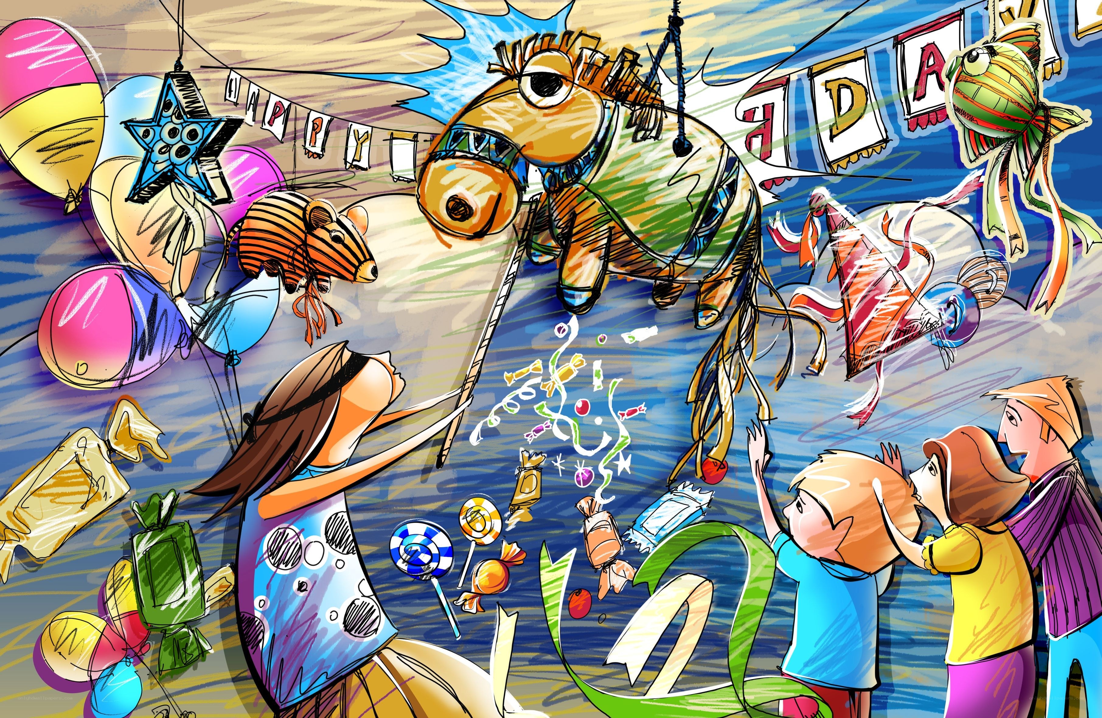 Children celebrating a birthday party