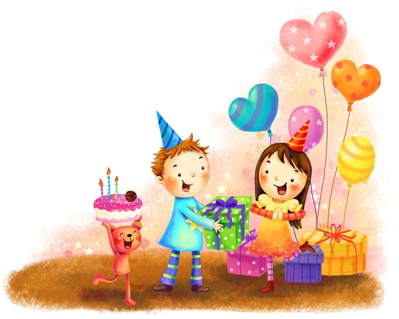 Children celebrating a birthday