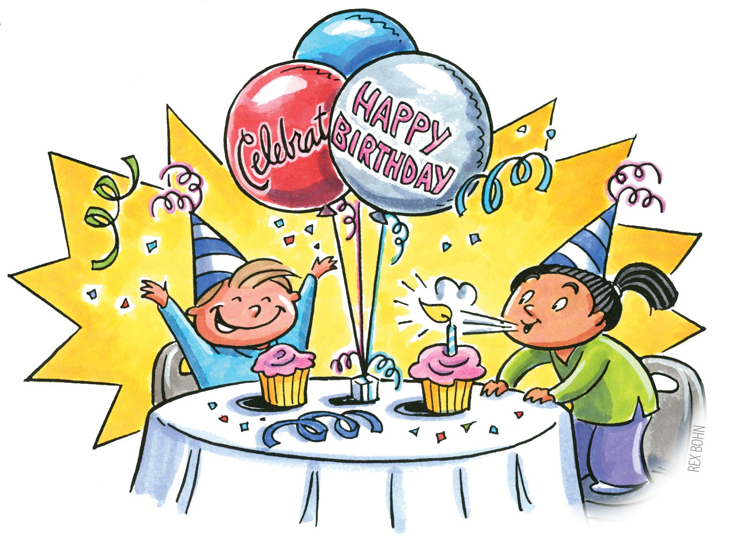 Children celebrating birthday