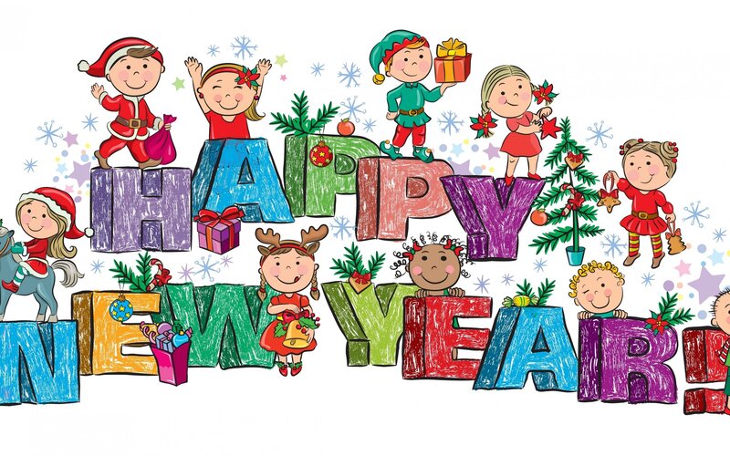 Children Celebrating Holidays — Red