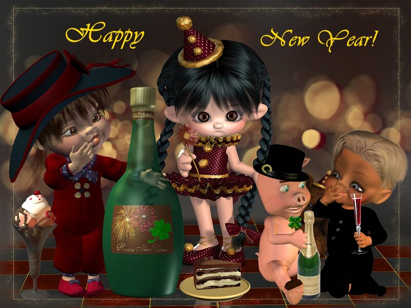 Children Celebrating New Year