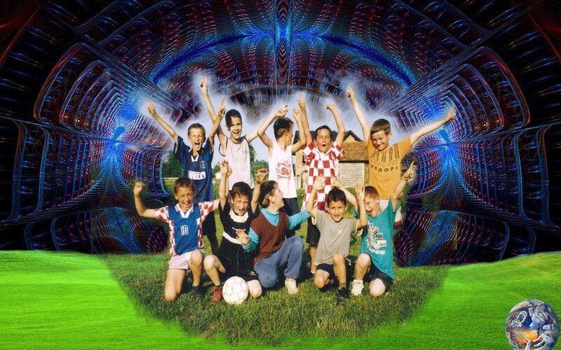 Children Celebrating on Field