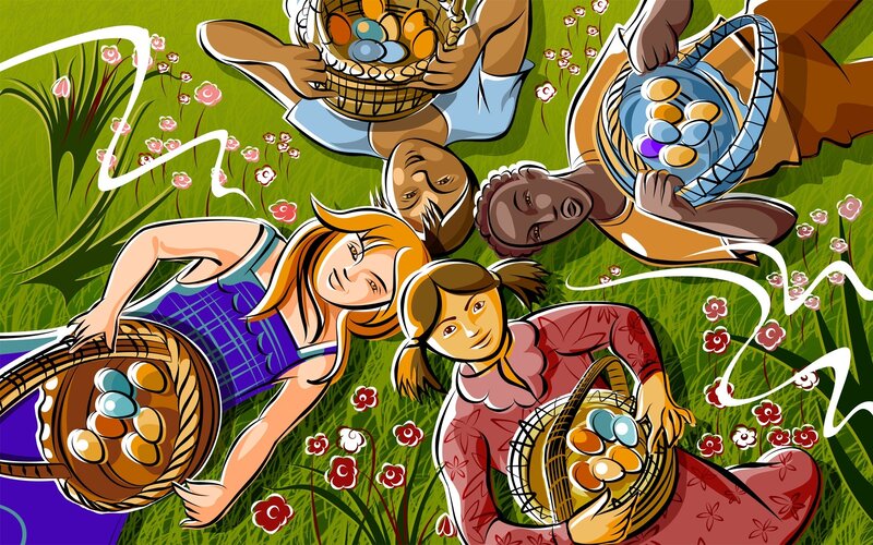Children Collecting Eggs