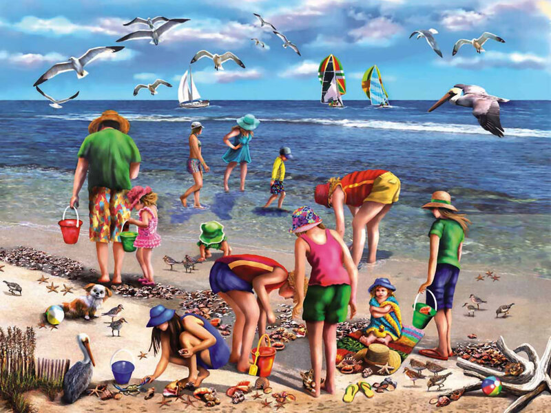 Children Collecting Shells