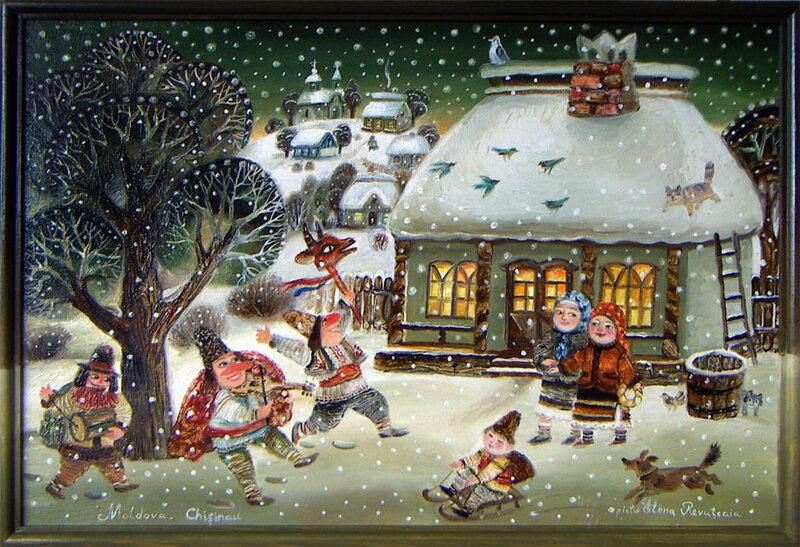 Children Dancing in Snow