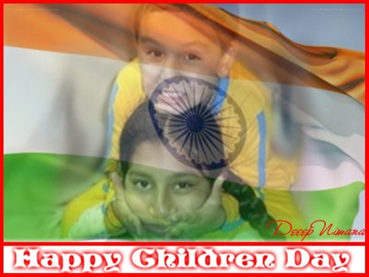 Children Day with Indian flag