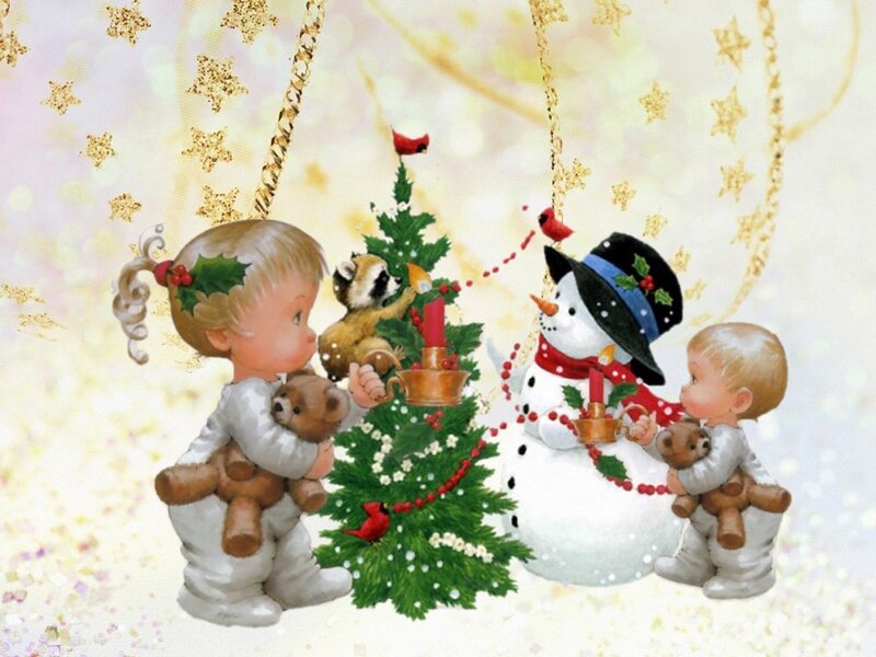 Children Decorating Tree