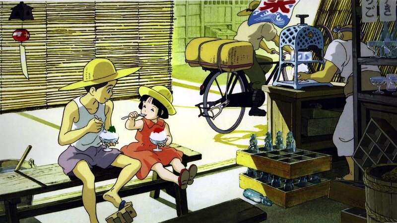 Children eating shaved ice