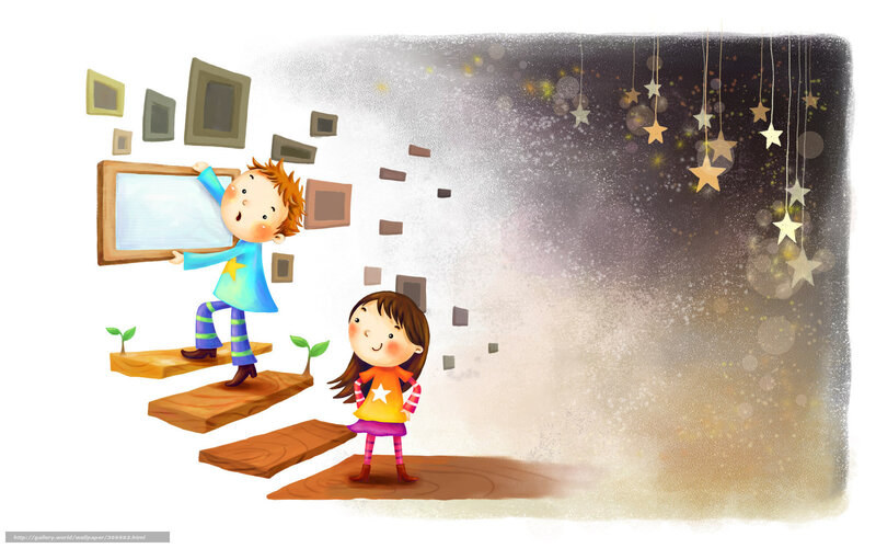 Children exploring a magical world