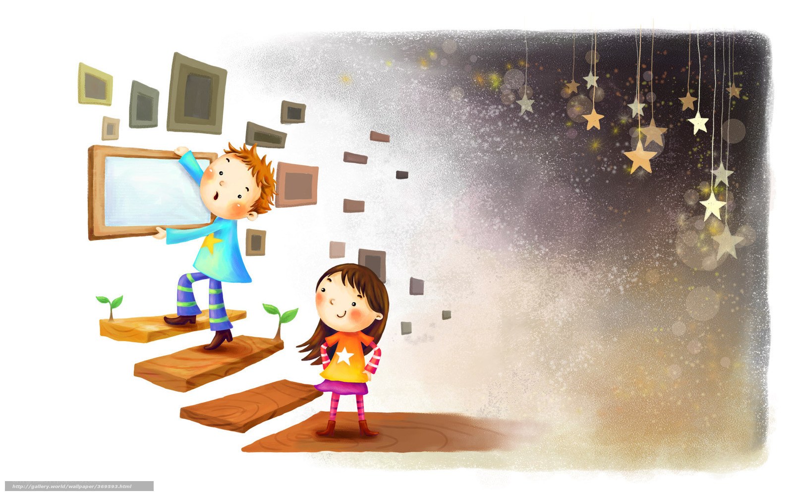Children exploring a magical world