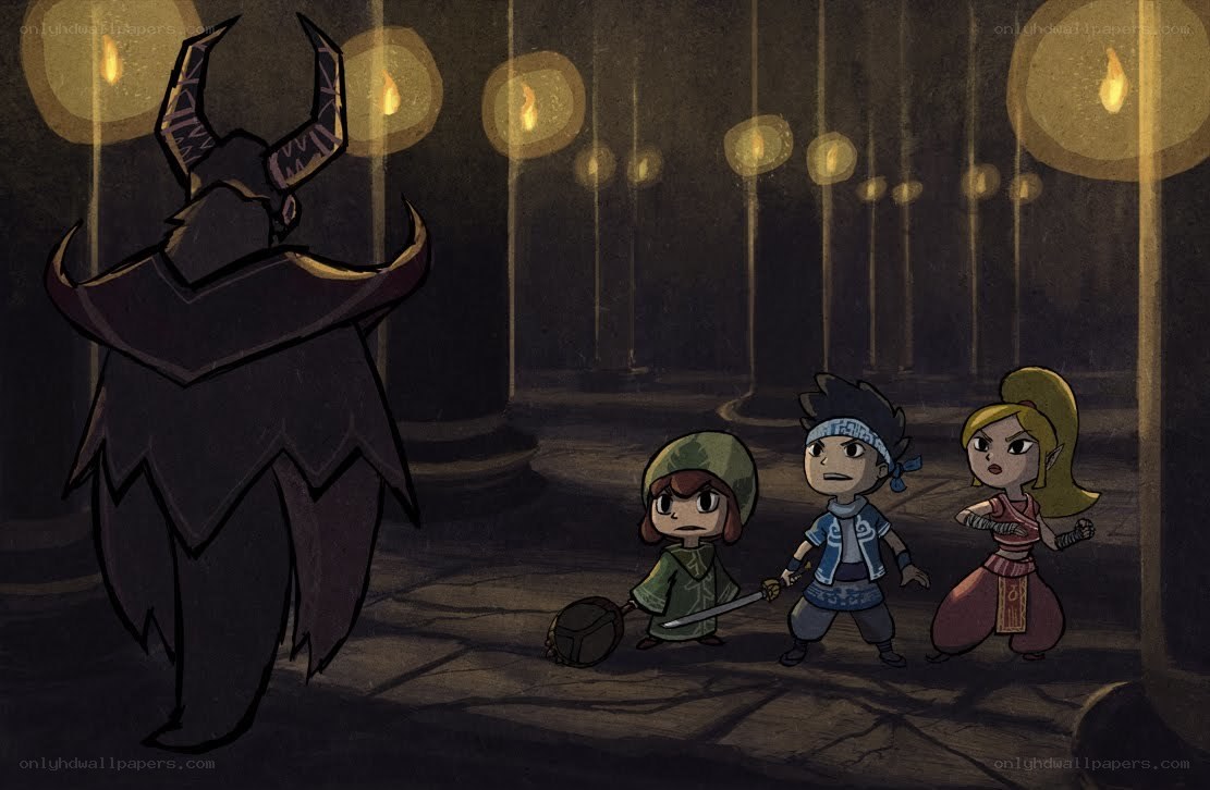Children face a dark figure