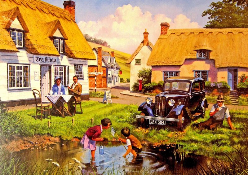 Children Fishing in Pond
