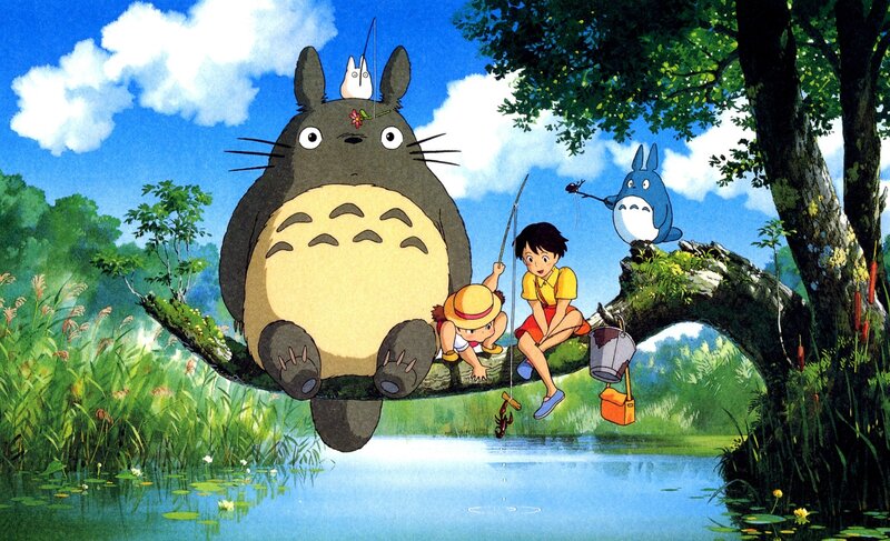 Children Fishing with Totoro