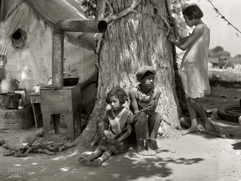 Children in a camp setting