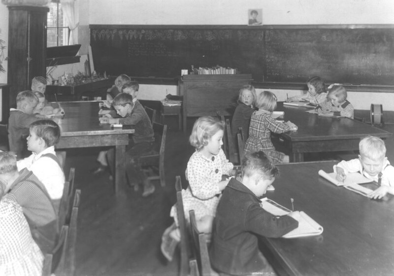Children in a Classroom — Black