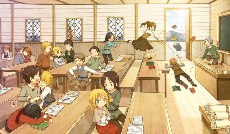 Children in a Classroom — Brown, Chaotic
