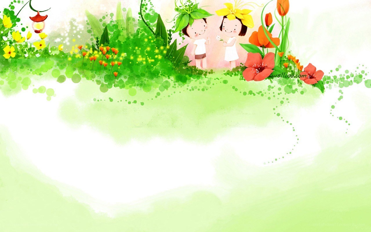 children in a flower garden