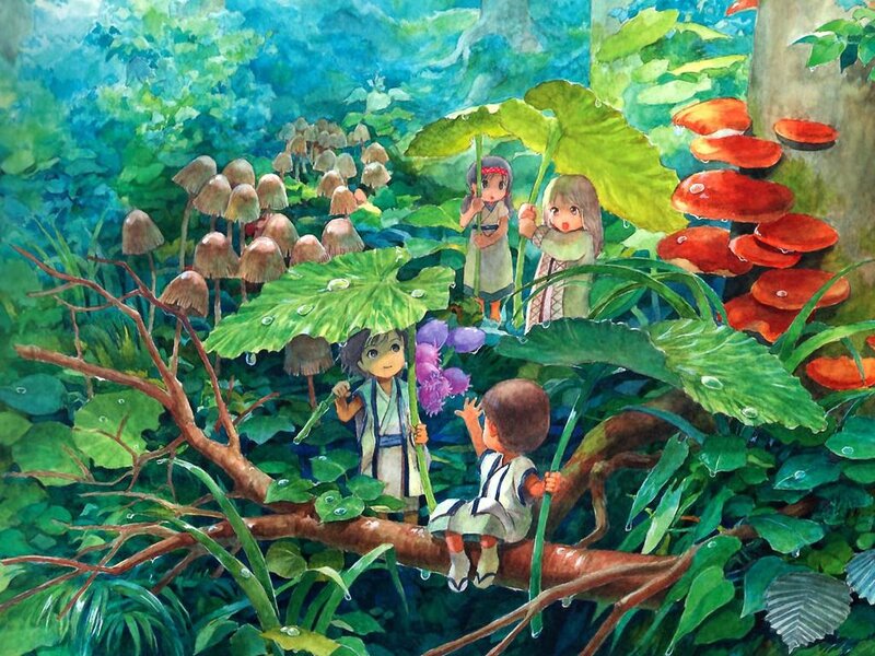 Children in a Forest — Green