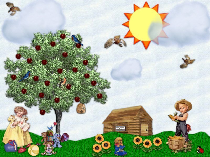 Children in a Garden — Green