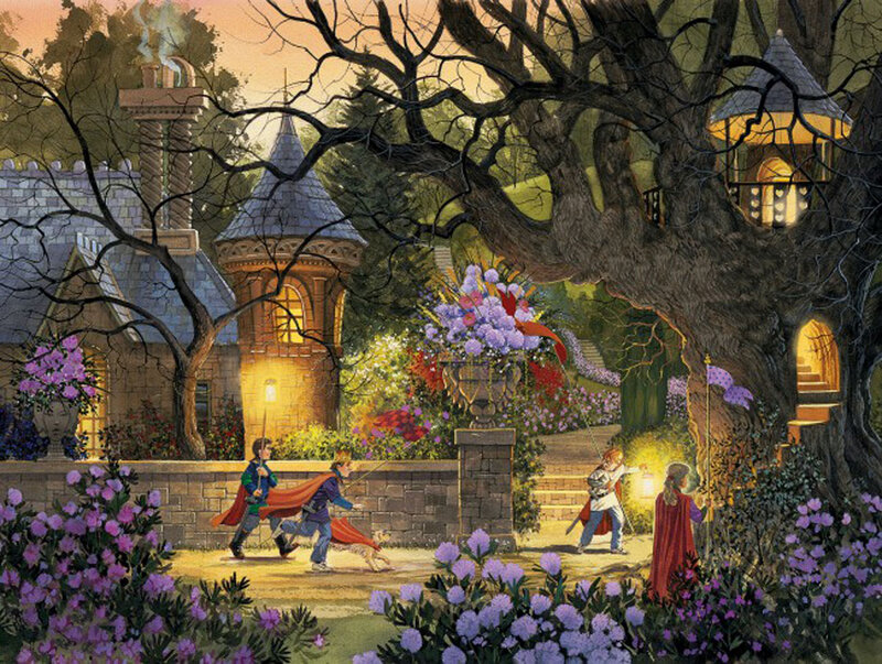 Children in a Garden — Purple