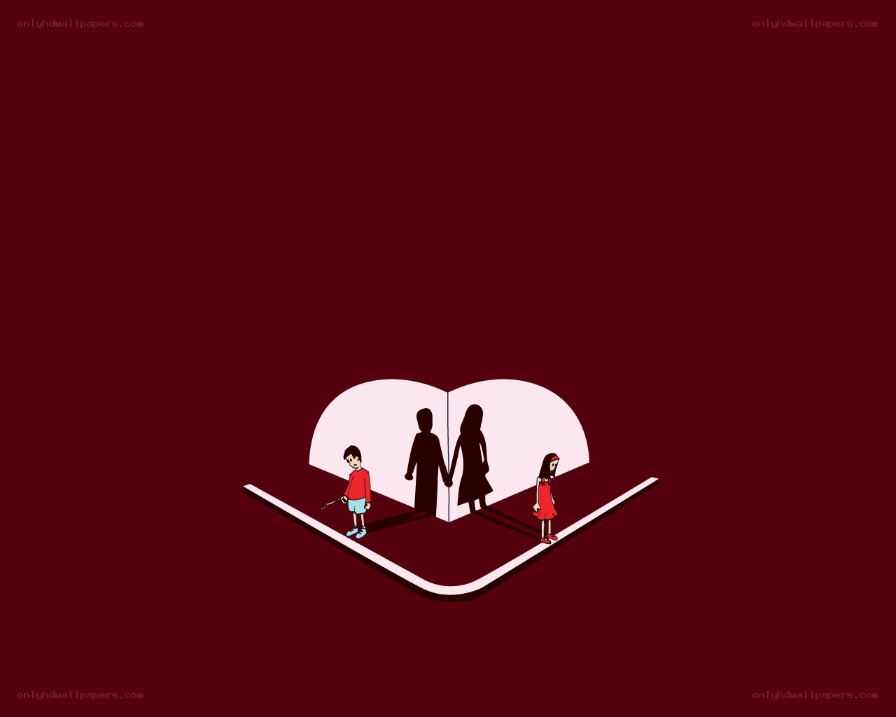 children in a heart-shaped book