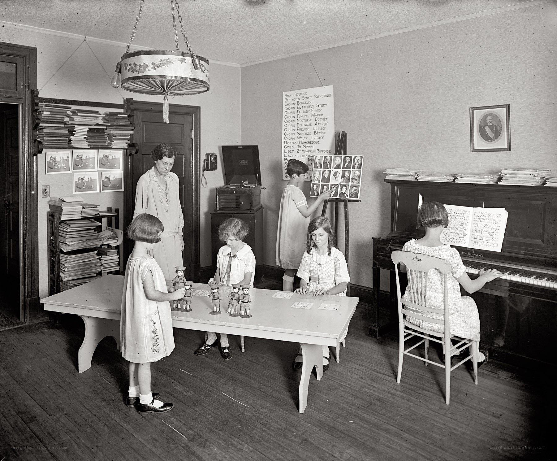 Children in a music room
